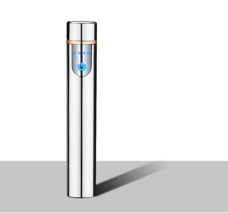 Новинка, тонкая металлическая зажигалка для сигарет, usb зарядка, зажигалки, перезаряжаемая электрическая зажигалка, ветрозащитная, высокое качество, гаджеты для мужчин