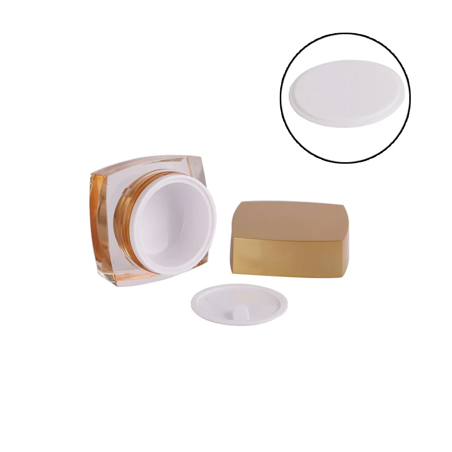 

Empty Gold Acrylic Cream Lotion Cosmetic Jars Pots Containers With Liners And Gold Screw Caps Lids (15g 20g 30g 50g),5Pcs/Lot