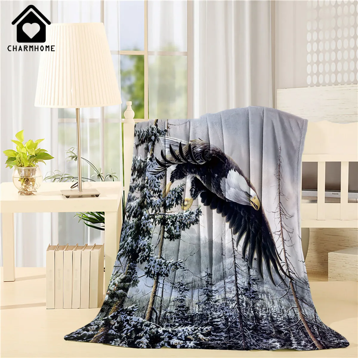 CHARMHOME одеяло с индивидуальным рисунком Фланелевое Флисовое изображением орла