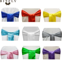 bit fly 15x275cm satin high quality chair sashes bow ties hotel banquet wedding chairs knot cover party decoration free shipping