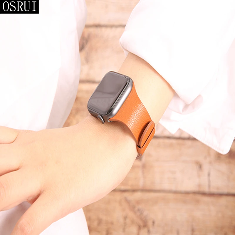 Ремешок для Apple Watch 4 ремешка 44 мм correa iwatch 42 38 40 серия 3 2 кожаный браслет pulseira