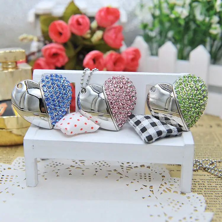 

Pink Heart Jewelry Gadget Gift Pendrive Memoria Usb Key Cle Usb Flash Drive Pen Drive 256GB 128GB 64GB 32GB Exempt postage