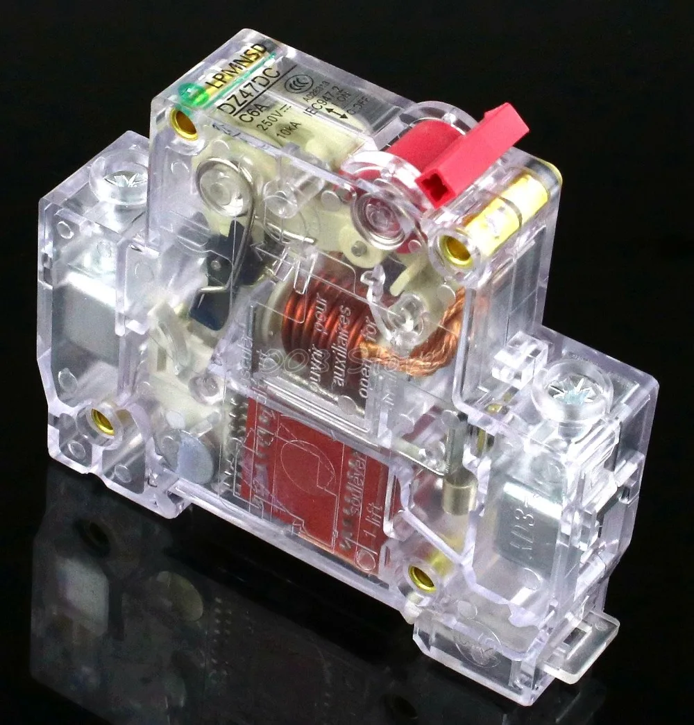 1P 6A 230/400v~ Мини автоматический выключатель MCB C45 C Тип AC DC