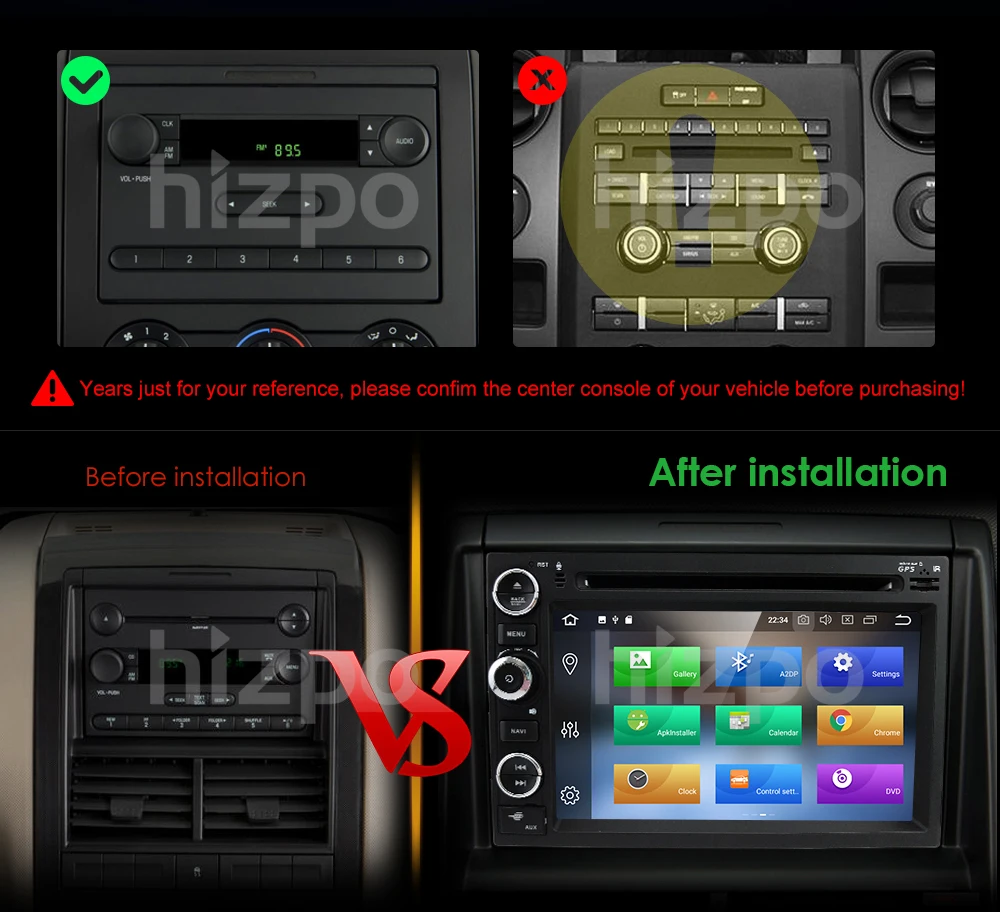 Android8.0 4 Гб + 32 ГБ Автомобильный dvd плеер GPS навигация для Ford F150 F250/F350 Explorer Edge Mustang Escape