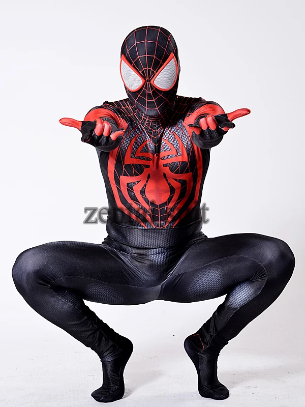 

Ultimate Miles Morales Costume 3D Printing Spandex Fullbody Superhero Costumes For Halloween Cosplay Party Suit