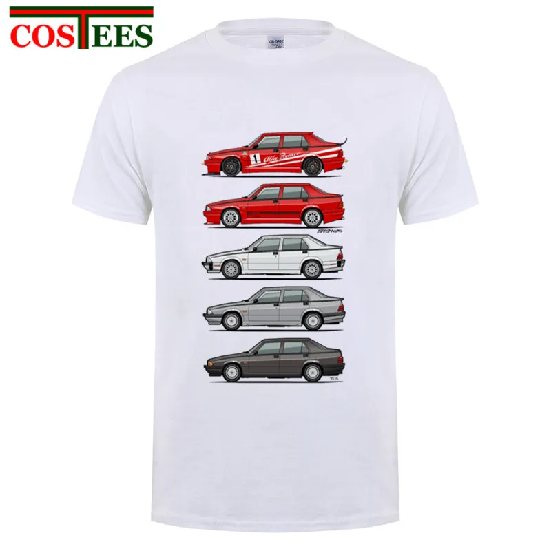 Стек Alfa Romeo 75 футболка Milano Tipo 16 мальчик хлопок короткий рукав Crewneck одежда для