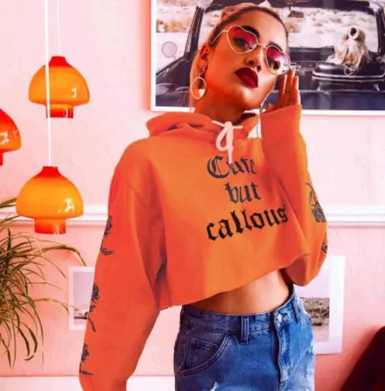 S-XL сезон осень-весна короткие топы с буквенным принтом блузка Повседневная