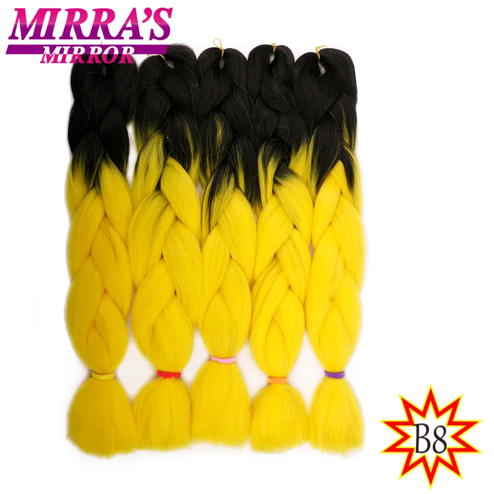 Mirra's Mirror Jumbo Вязание косичками волосы Омбре плетение синтетические накладные волосы наращивание волос для косичек 24 дюйма 100 г/упак - Цвет: 1B/30HL