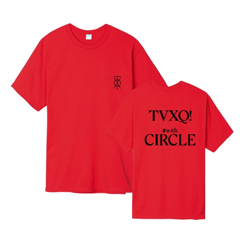 Мужская Футболка KPOP TOHOSHINKI футболка унисекс TVXQ с кругом летняя коротким рукавом