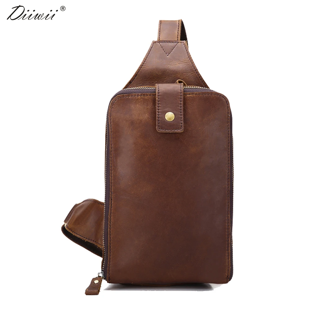 Diiwii новый подлинной натуральной кожи груди пакет мужчины crossbody мешок маленькие