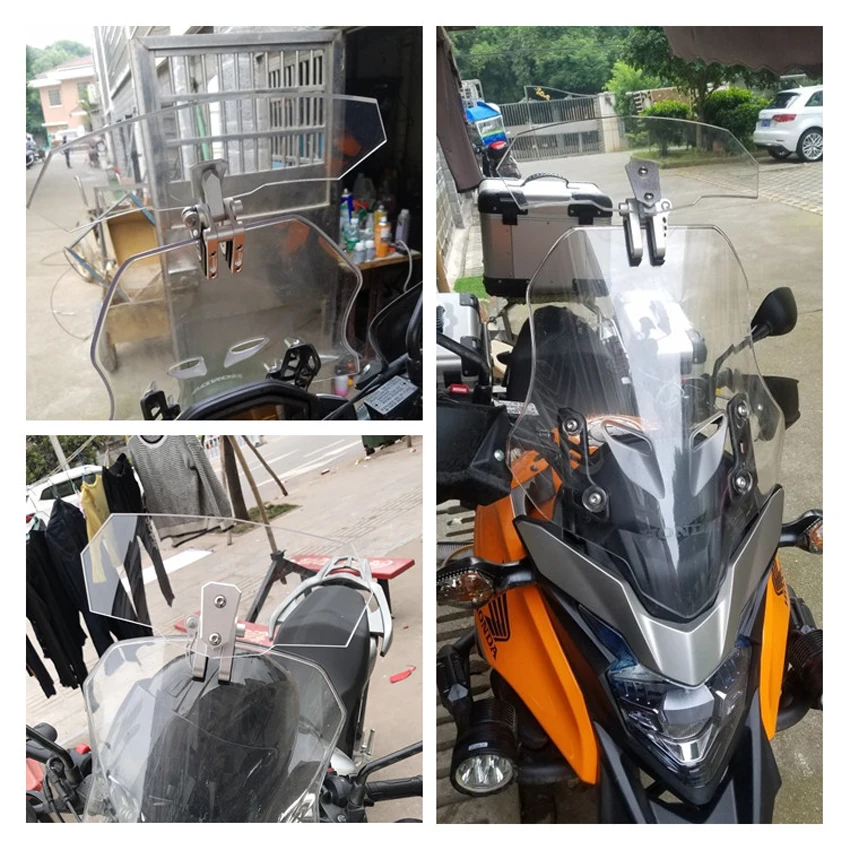 Unversal Airflow Adjustable Windscreen Wind Deflector Motorcycle Windshield For suzuki gsf 600 piaggio beverly mt 09 tracer