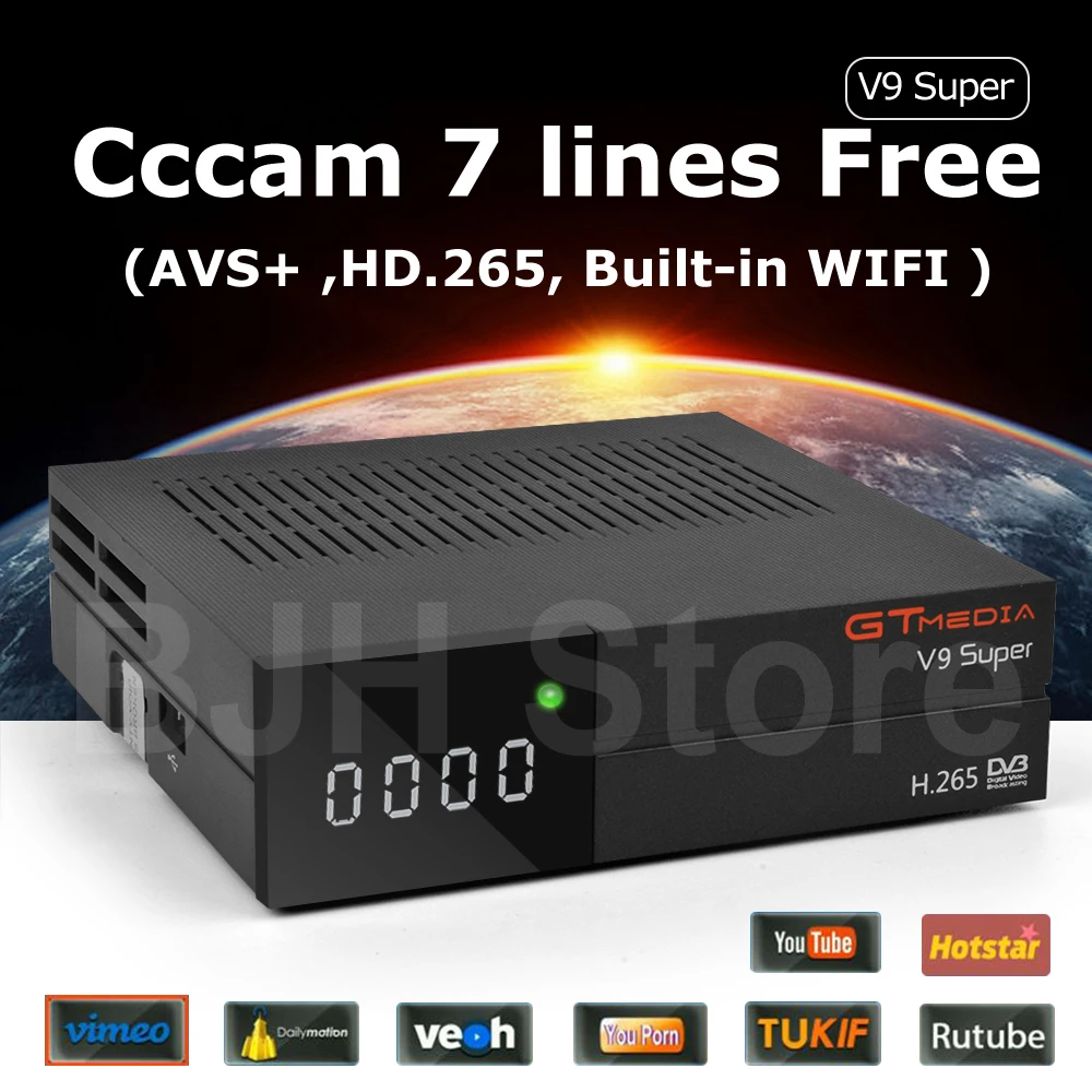 FREESAT Gtmedia V9 супер DVB-S2 встроенный Поддержка wi-fi AVS + HD.265 Youtube-цифра - Цена: 3575.85