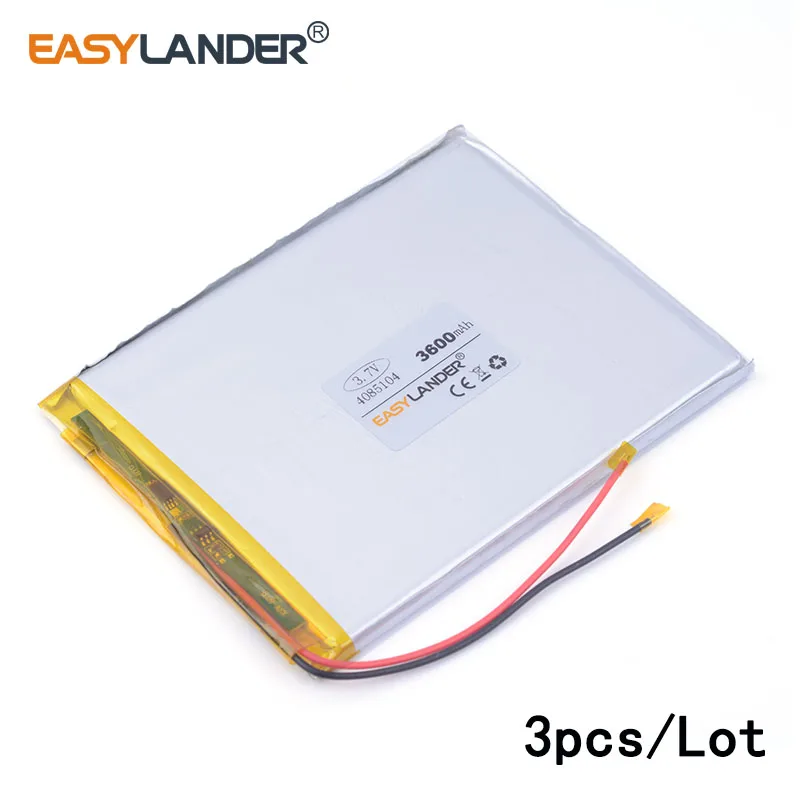 3 шт./лот 7 V 3600mAh 4085104 литий ионный полимерный аккумулятор для дюймового планшета