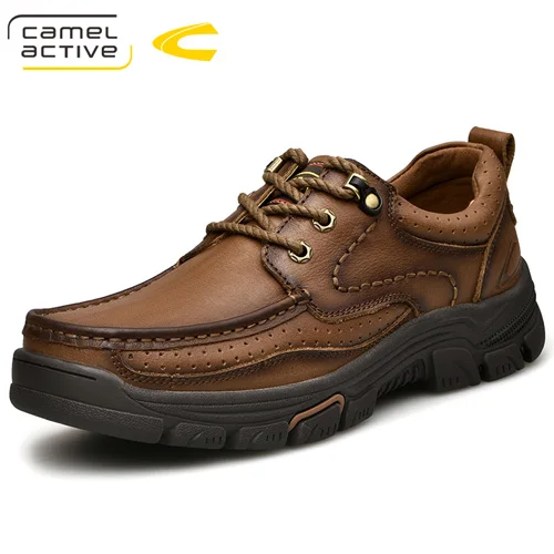 Хаки Camel Active/ г. Весенне-осенняя Удобная Уличная Повседневная обувь мужская обувь из натуральной кожи обувь ручной работы из коровьей кожи - Цвет: Хаки