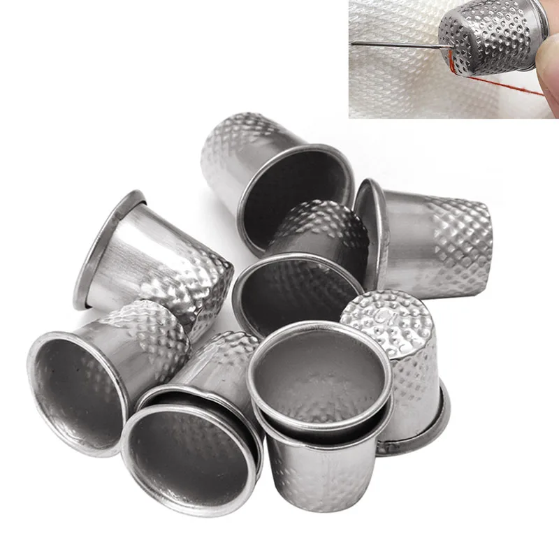 

10pcs Metal Thimbles Finger Sewing Grip Shield Protector For Pin Needle C42