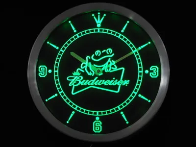

nc0476 Budweiser Frog Beer Neon Light Signs LED Wall Clock