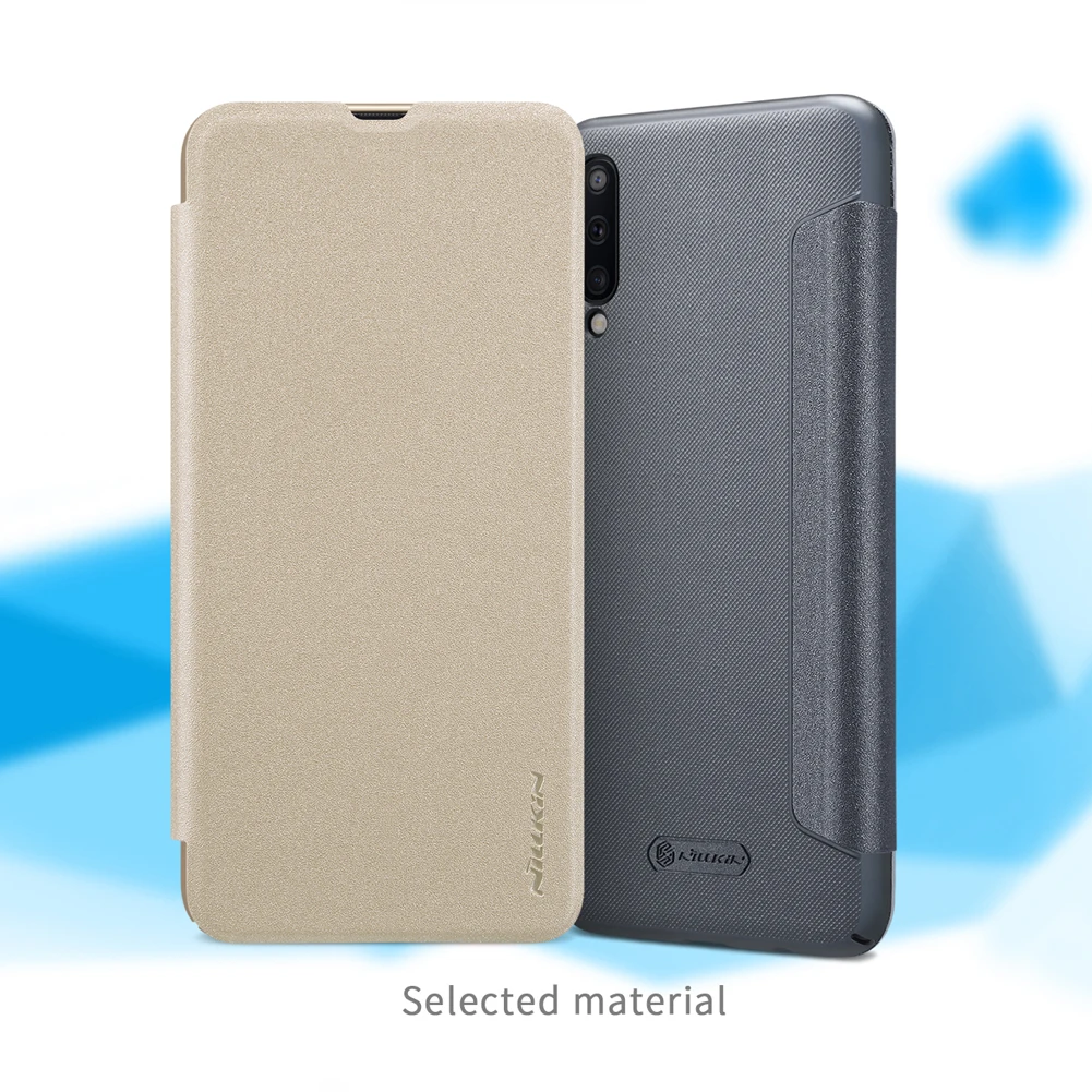 Nillkin кожаный чехол для Samsung Galaxy A50 блестящий PU + жесткий пластиковый флип-чехол