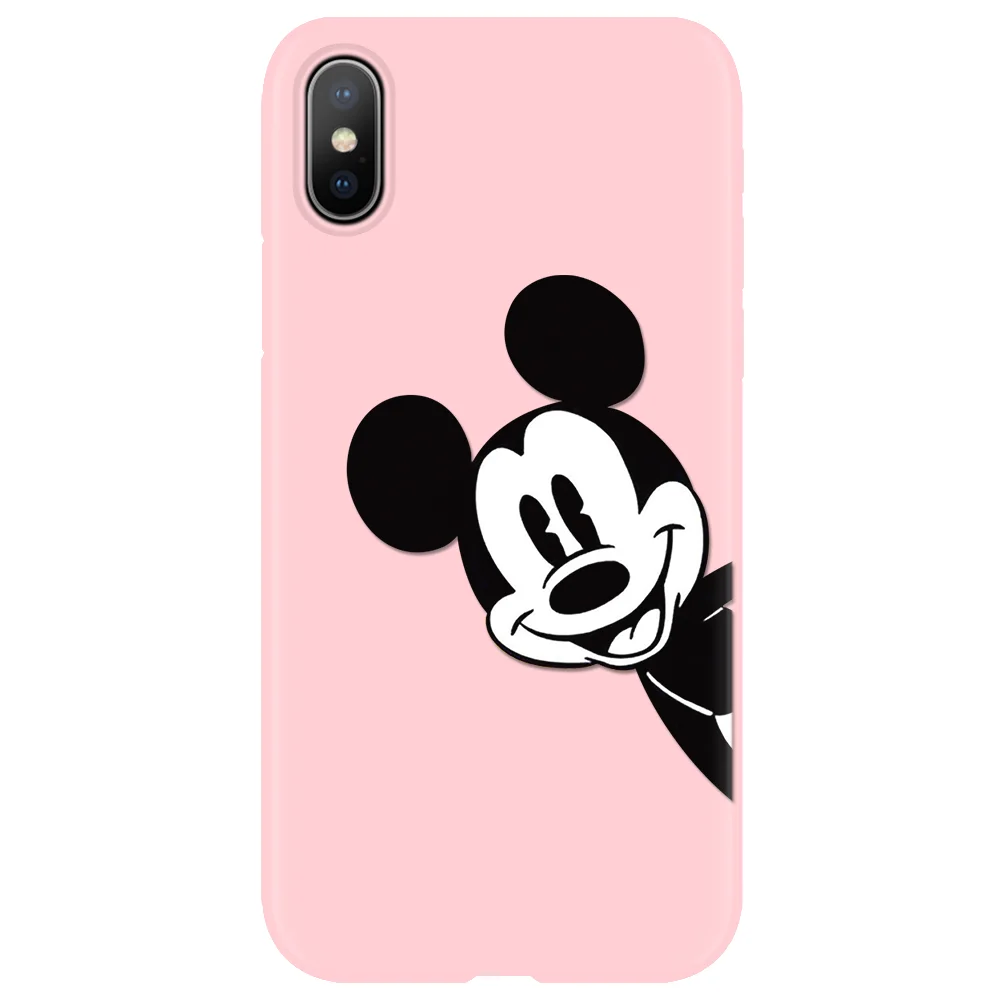 Pink Print Silicone Soft TPU Matte Phone Cases For iPhone XR X 8 6 6S Plus 11 Pro XS MAX 5 5S SE 9 Simple Color Case Color Cover
