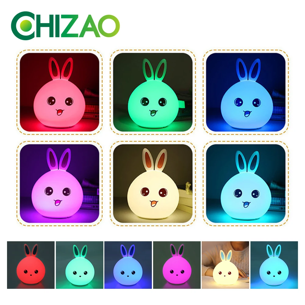 CHIZAO светодиодный RGB ночник с капельками воды силиконовый мини светильник для