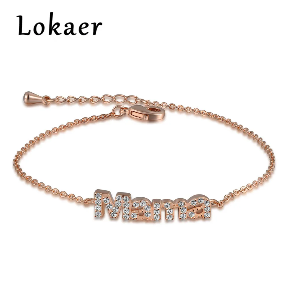 Lokaer, Модный женский простой дизайн, Классические стразы, браслет для мамы, ювелирные изделия, подарок для Mather Pulsera