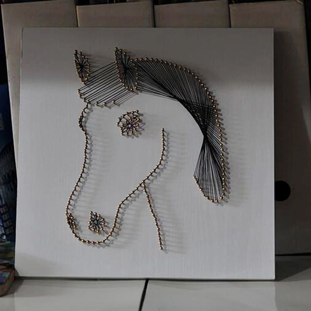Ремесла животных Лошадь Pin String Art наборы для детей DIY ногтей Живопись Домашний