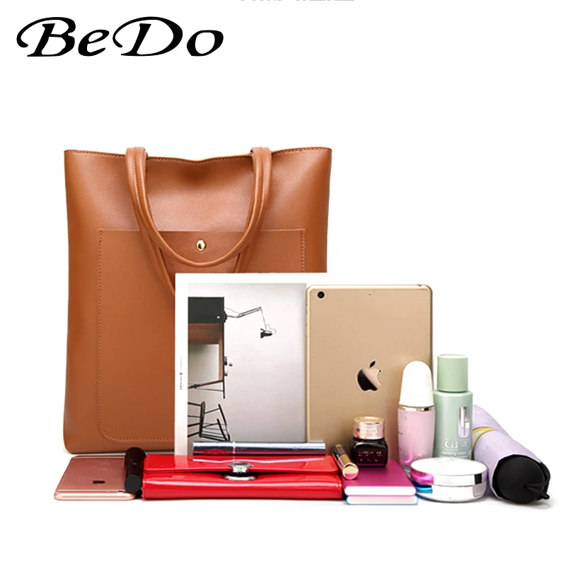 BeDo Большая вместительная сумка на плечо женские Сумки из искусственной кожи