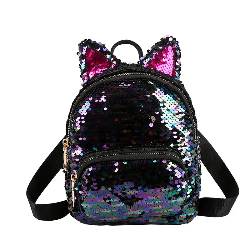 Портативный Женский Блестящий рюкзак для девочек мини школьные сумки