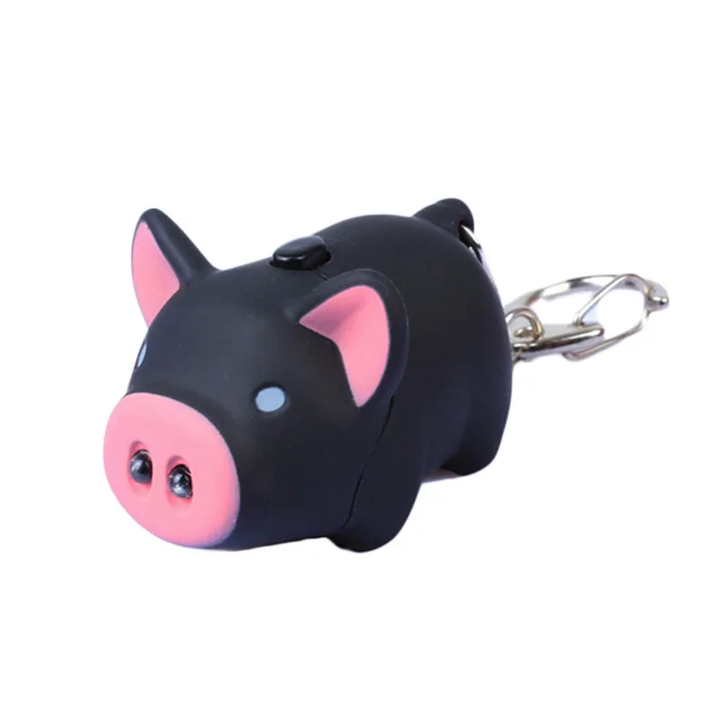 

2018 baby night light Creative kids toys pig cartoon sound light keychains child gift 3 colors led night lamp
