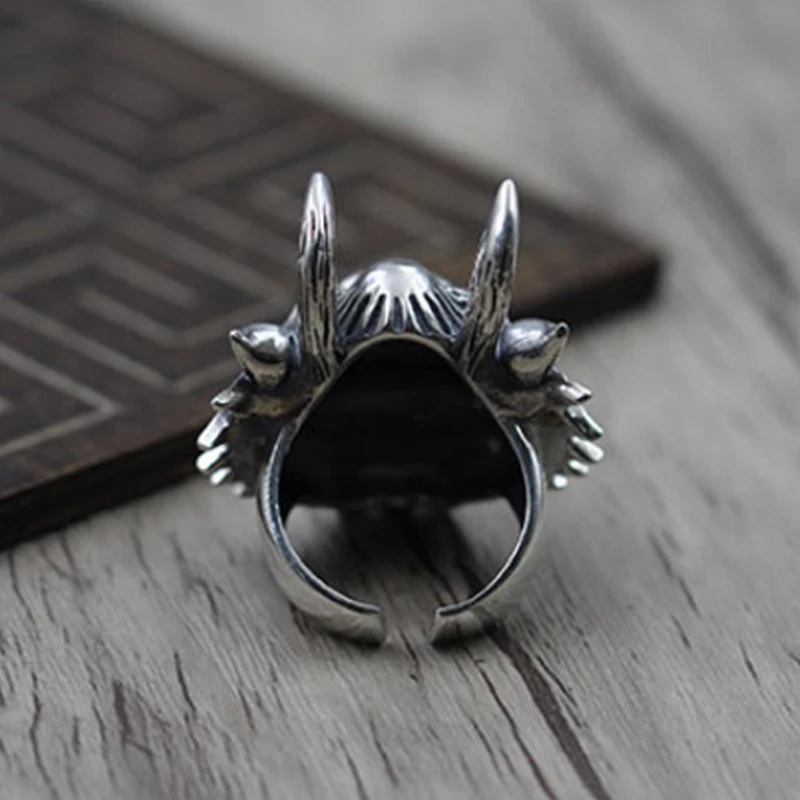

100% Pure 925 Sterling Silver Jewelry Dragon Rings Adjust Vintage Mens Signet Ring For Women Special Christmas Gift 951