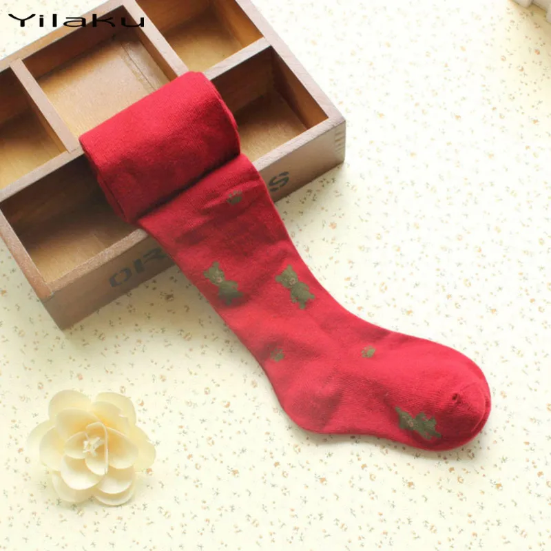 Модные хлопковые колготки Yilaku с мультяшным рисунком для маленьких девочек
