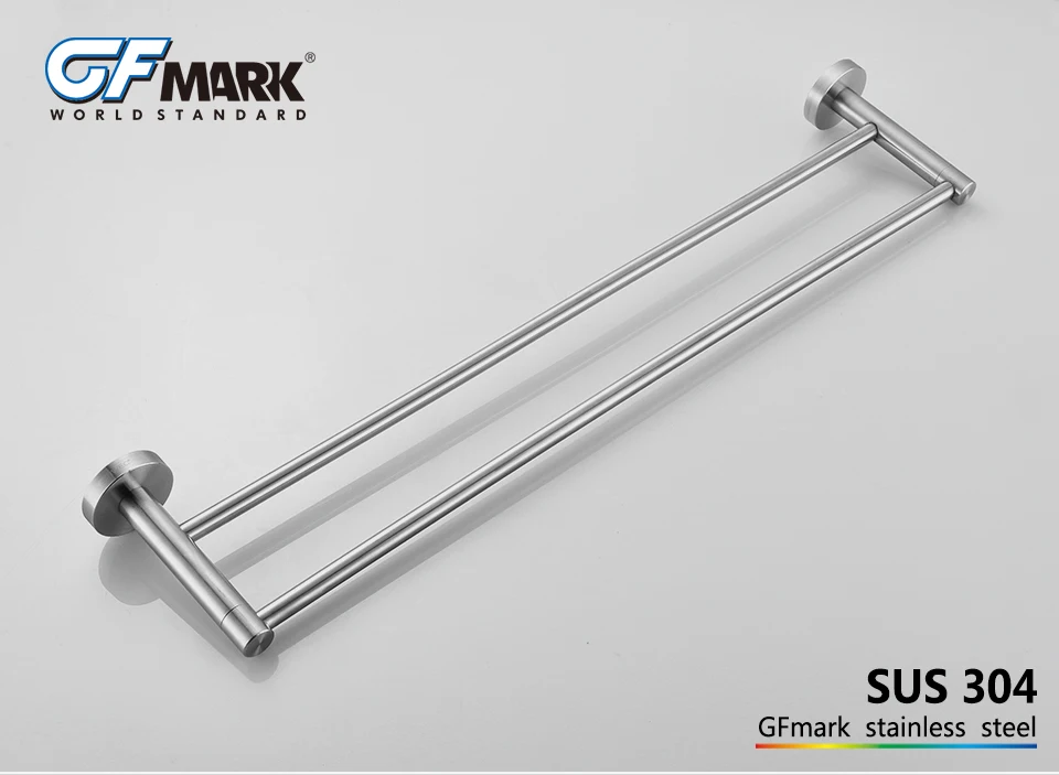 GFmark двойное полотенце бар настенное крепление для ванной вешалки Toalheiro Porte servette стойки для полотенец из нержавеющей стали