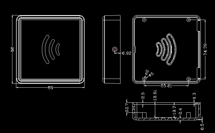 1 шт. 86*86*22 мм ABS пластиковый электронный проектный ящик для корпуса Diy корпус abs