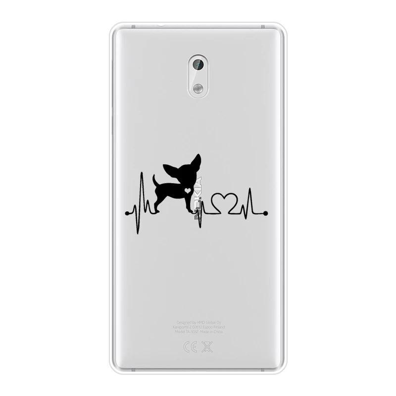 TPU сердце Щенок любовь Kawaii Забавный милый чехол для Nokia X6 7 Plus Мягкий силиконовый 1 2