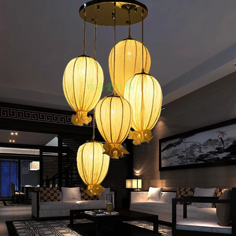 Комбинированные подвесные светильники Чайные домики гостиной вращающиеся