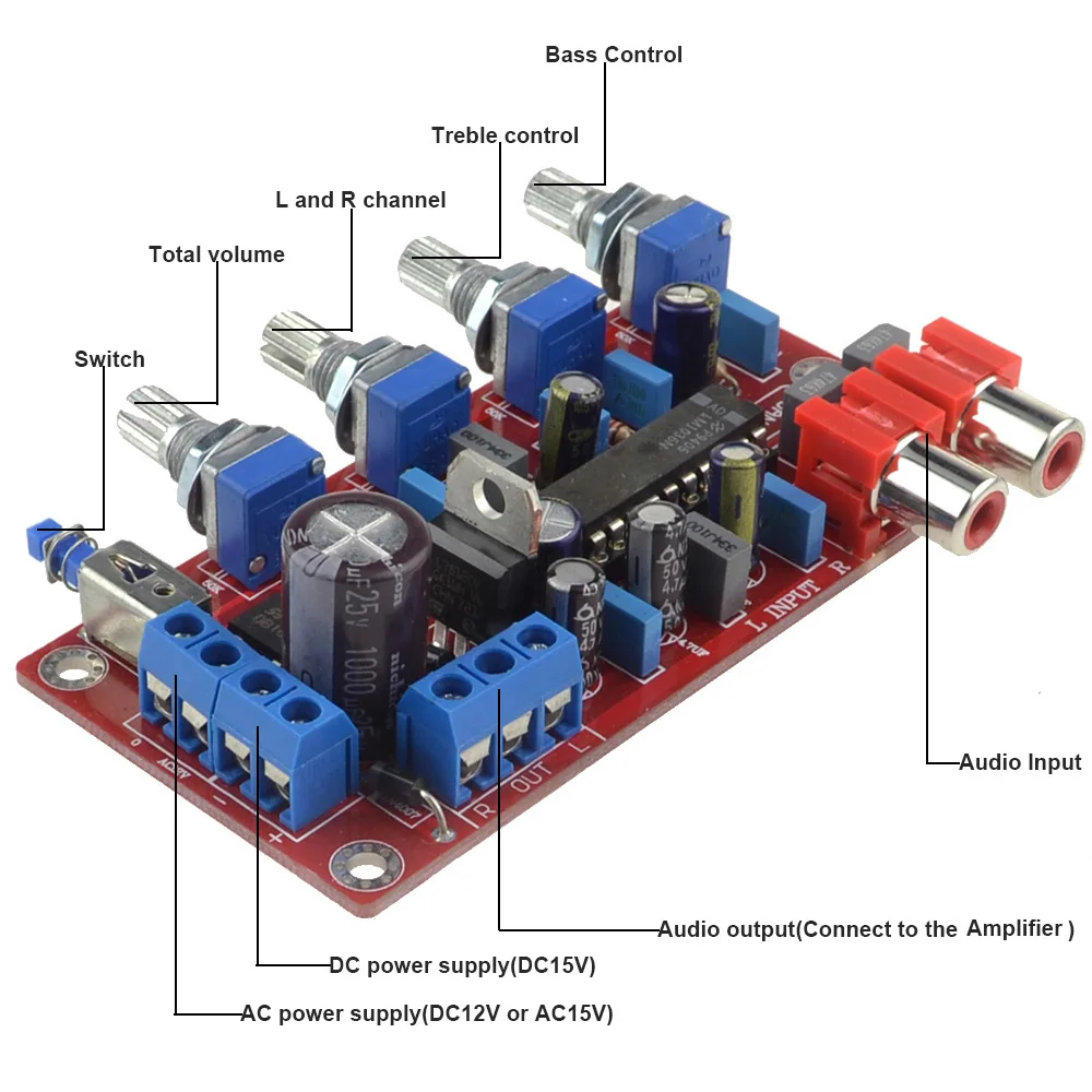 LM1036 OP-AMP HIFI усилитель предусилитель громкости тон эквалайзер плата управления для усилителя с номером трека 12003193