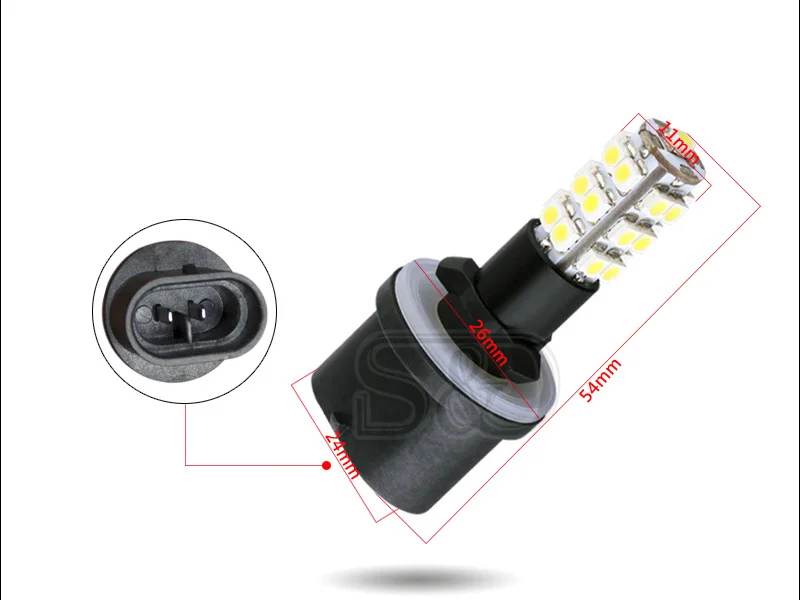 2 шт. 880 890 PGJ13 25 SMD Pure White автомобилей Туман Хвост сигнала светодиодный автомобиль