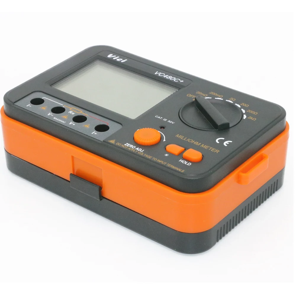 Vici VICHY VC480C + 3 1/2 цифровой Омметр Измеритель сопротивления Milli Ohm тестер 4 провода