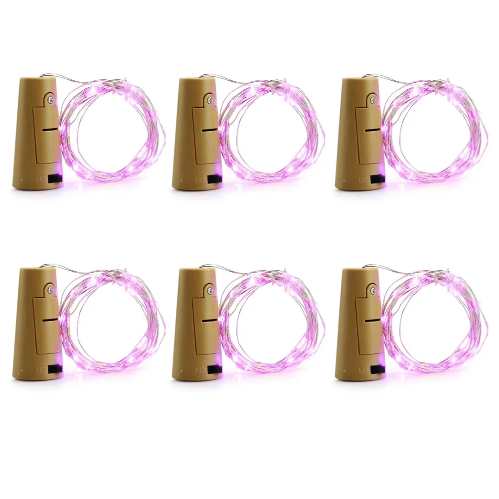 6Pcs/set 2M 20 LED Wine Bottle Cork String Light Christmas Wedding Party Decor Copper Fairy Starry Lamp G6 | Освещение