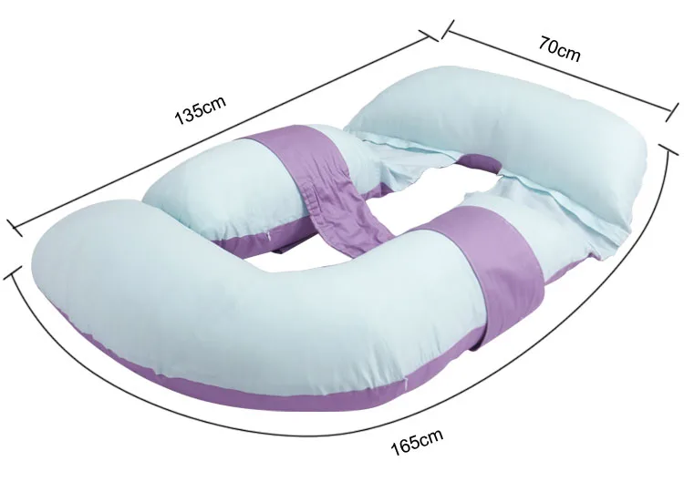 Сине-фиолетовая стильная Подушка для беременных женщин сна на боку 165*135*70 см