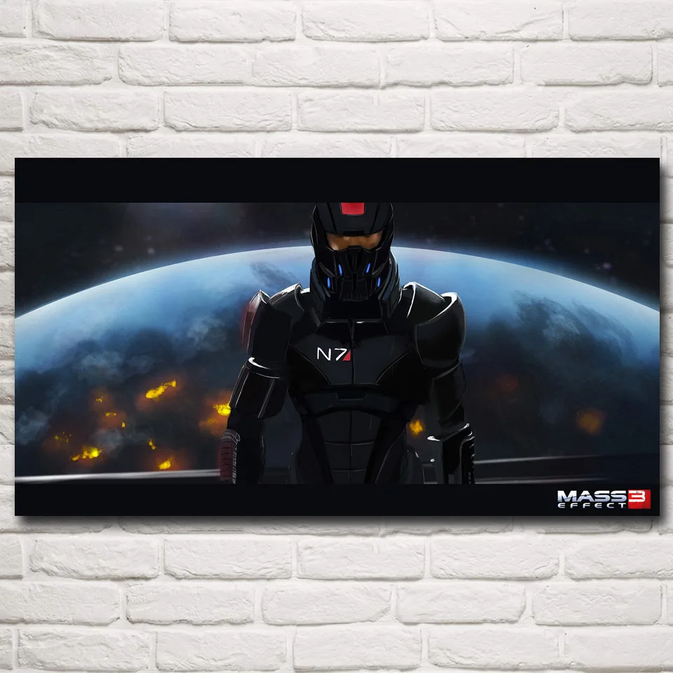 FOOCAME Mass Effect 2 3 4 Горячие съемки действие игры плакат Шелк Дома художественные принты живые картины, настенные декорации декоративные картины - Цвет: 016