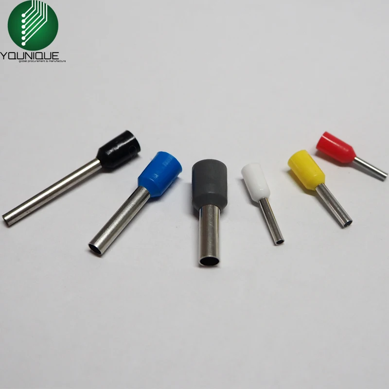 

100/500 PK Ferrule Terminal Cord Pin End Terminal Wire Copper Insulated Crimp Connector H 12mm #12 #10 #7 #5 AWG