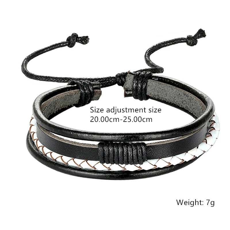 1 шт. многослойный модный плетеный мужской кожаный браслет в стиле панк ювелирные