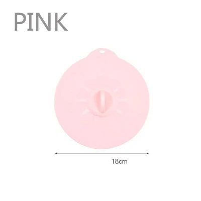 PINK-2 Крышка для кастрюли, силиконовая крышка, пробка для разлива, крышка для кастрюли, кухонные аксессуары, инструменты для приготовления пищи, кухонная посуда с цветами, кухонные гаджеты - Цвет: PINK-2