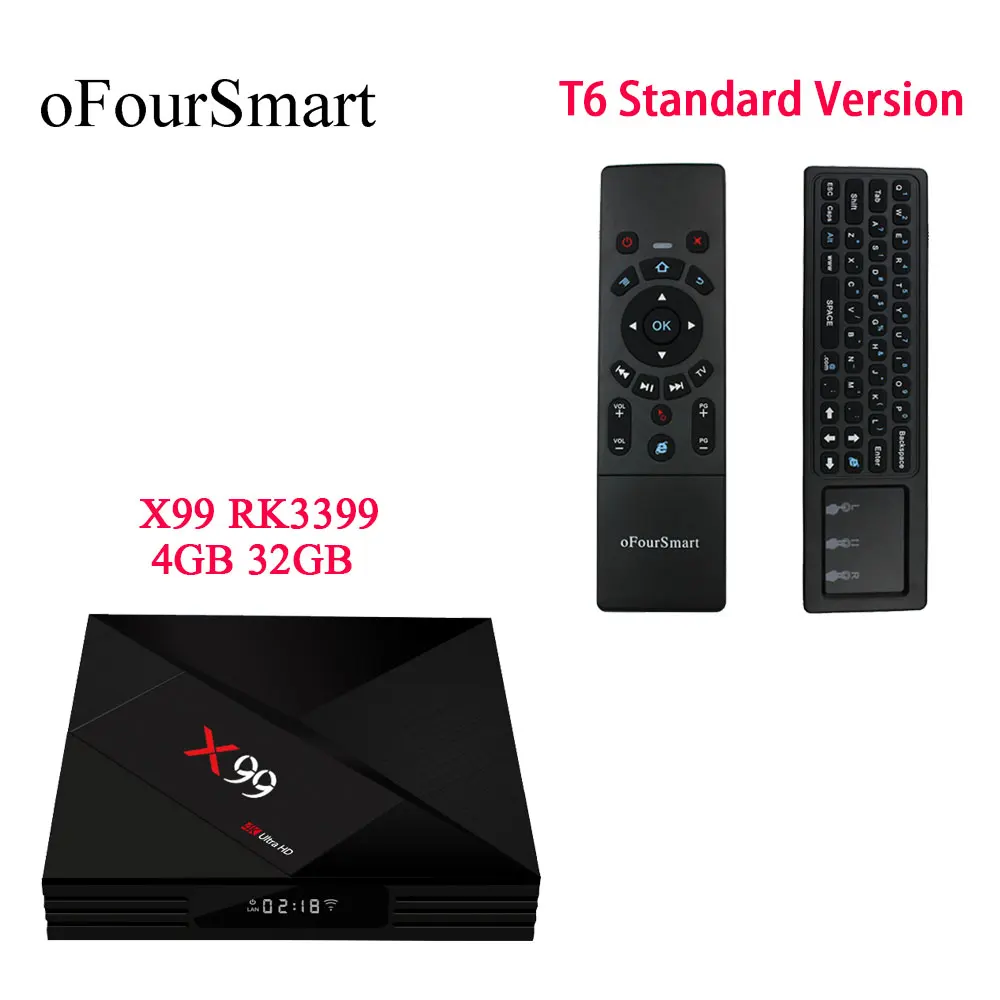 2018 новые продукты последние Android 7 1 TV box X99 RK3399 4 ГБ 32 2 4G 5G WIFI BT HD Box 4K медиаплеер с T6 Air