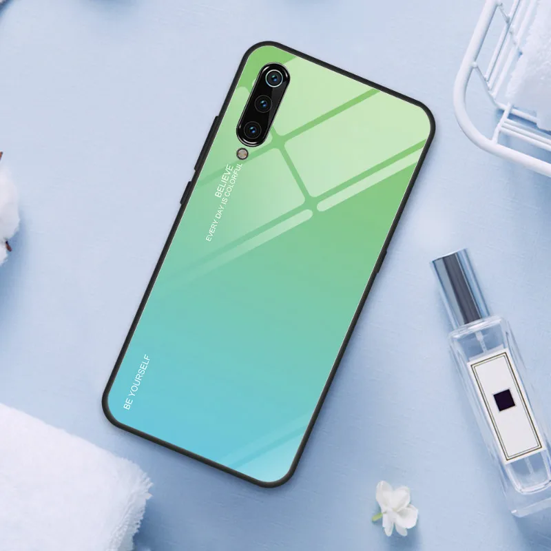 Чехол для телефона VIVO V17 Neo S1 IQOO Neo Y7S Z5, градиентный чехол из закаленного стекла с силиконовой рамкой, жесткая Глянцевая стеклянная задняя крышка