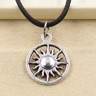 Новый Прочный черный шнур от солнца из искусственной кожи чокер DIY ожерелье с кулоном в ретро-стиле серебряное тибетское в стиле бохо цвета