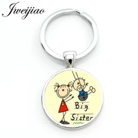 jweijiao super soeur keychain french sister glass picture cabochon key chain car accessory charm women best friend jewelry ss25