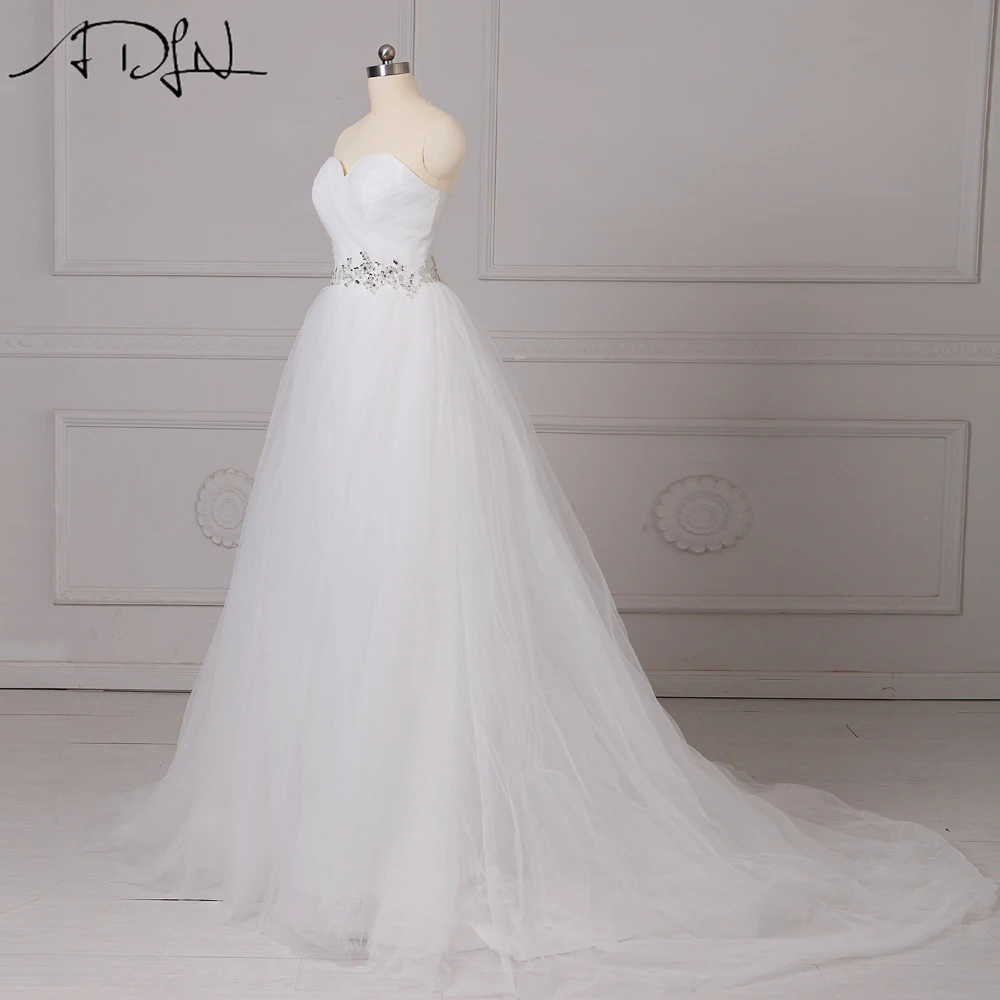ADLN Элегантные Свадебные платья Милая тюль бисером Vestidos de Novia A Line Белый/корсет