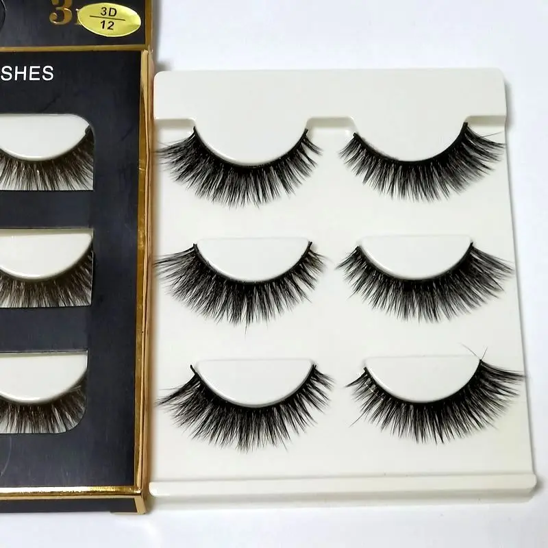 3D Cross Thick False Eyelashes Extension Makeup Super Natural Long Fake New 3D-12 | Красота и здоровье