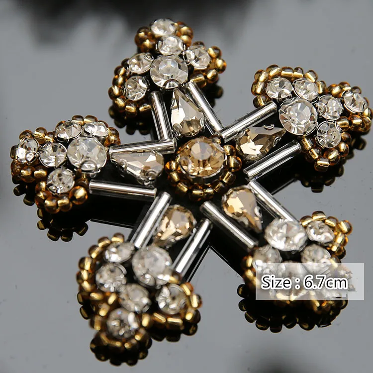5 шт. бисера снежинки звезда капли воды блестки Брошь со стразами патч вышитые